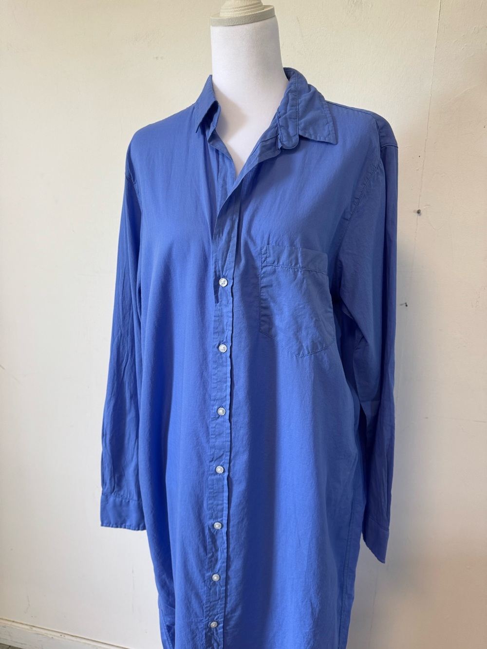 Frank & Eileen Rory Maxi Dress Woven Long Shirt Blue Coastal Euro Summer Large - Picture 5 of 14